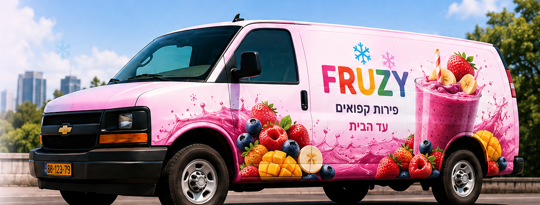 רכב המשלוחים הוורוד של FRUZY